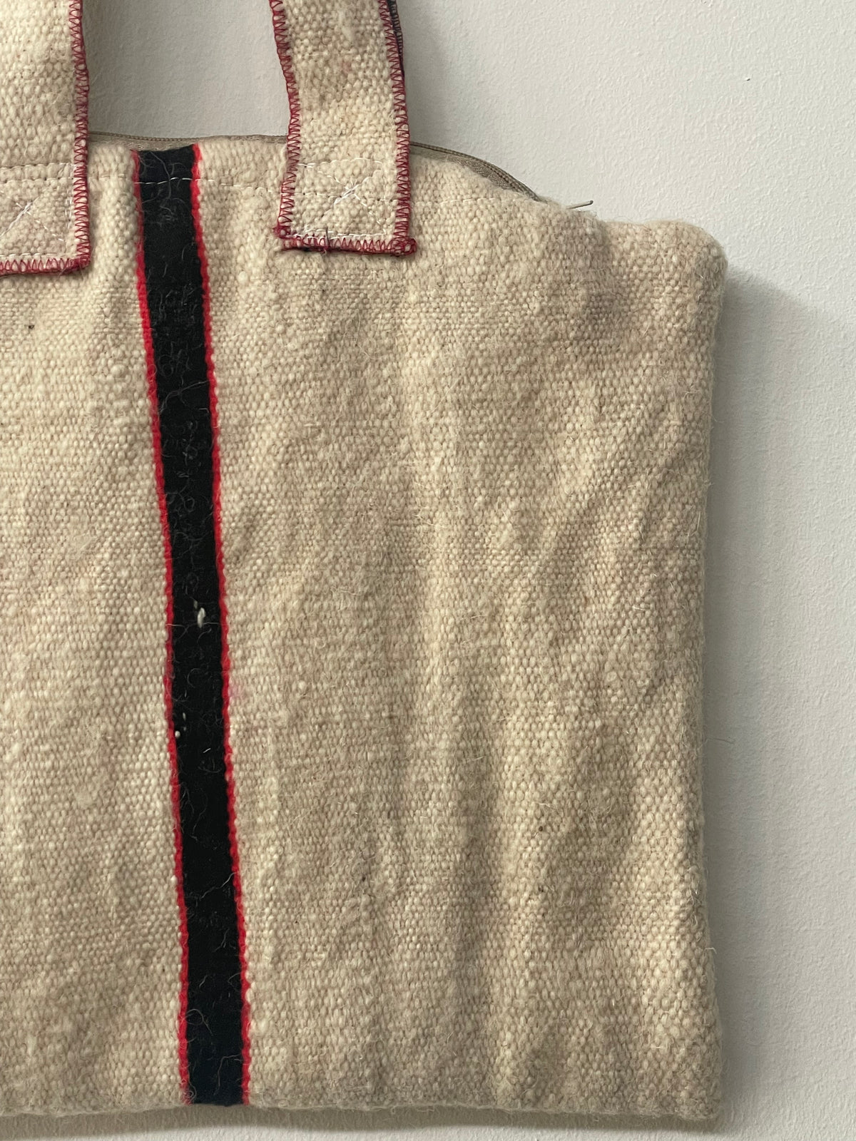 Handgemaakte Berber shopper met oranje-zwart detail 40x35