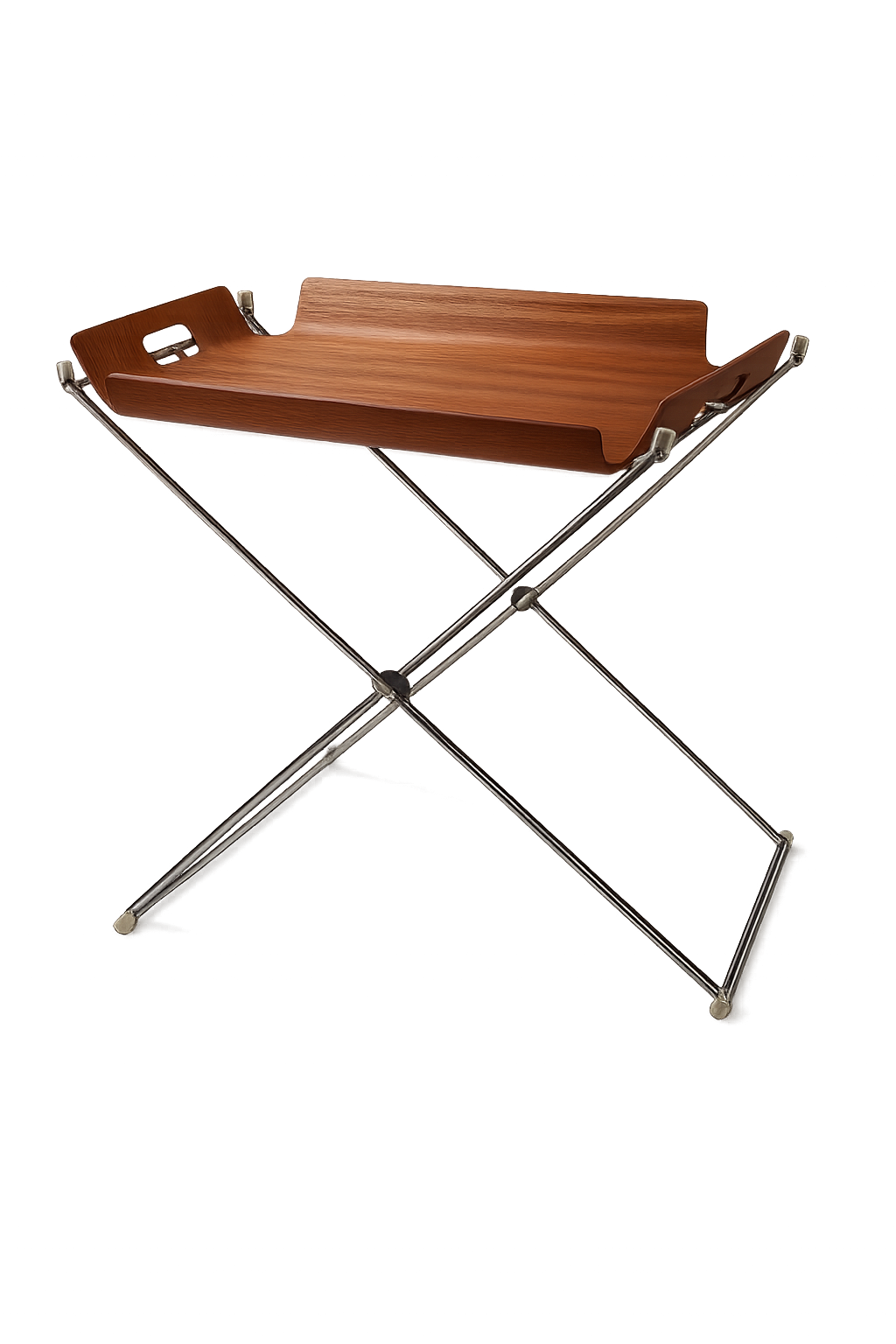 Vintage Inklapbare Dienblad-tafel | Teak & Chroom