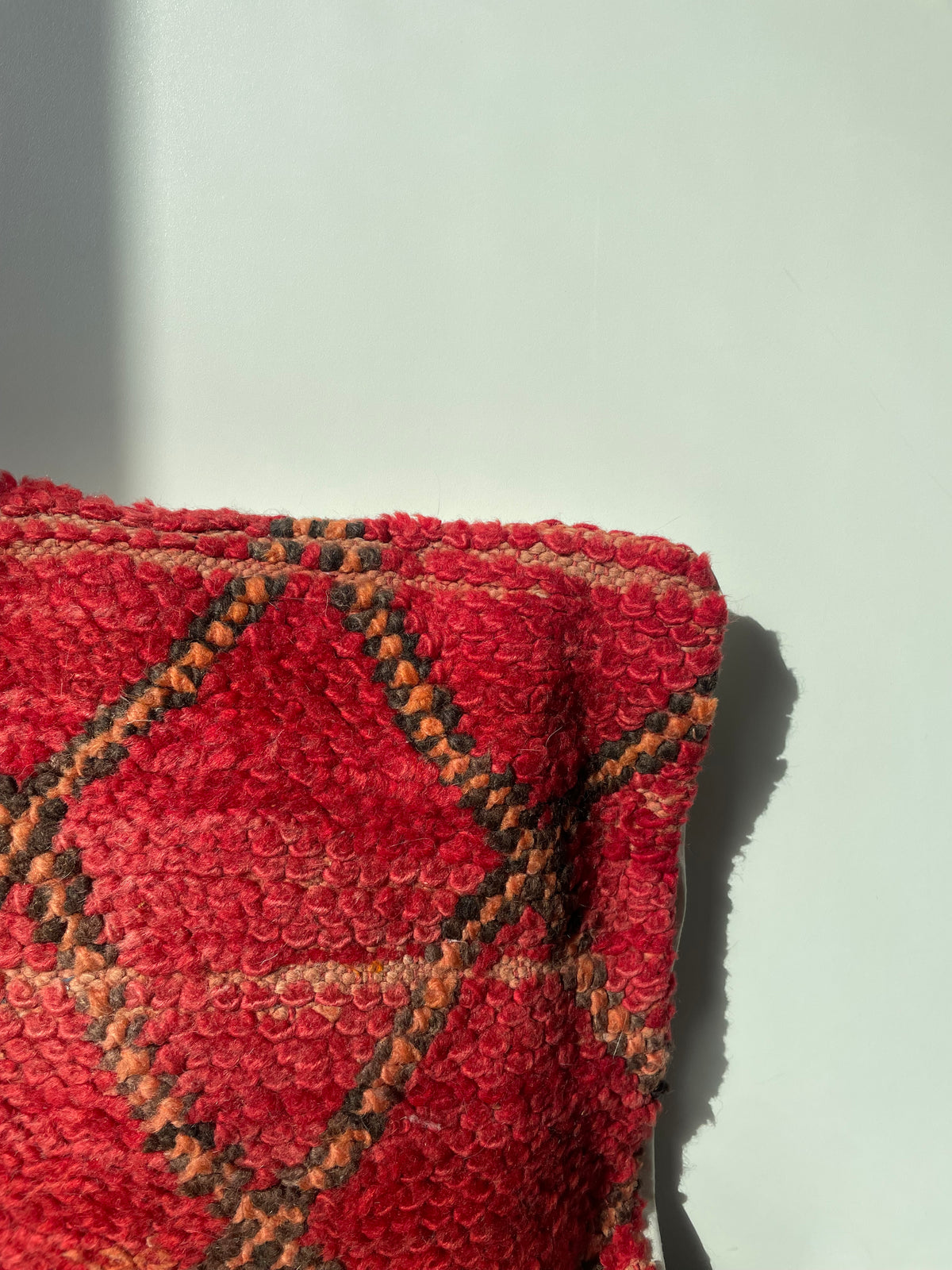 Vintage Marokkaans Berberkussen in warm rood - 44x58