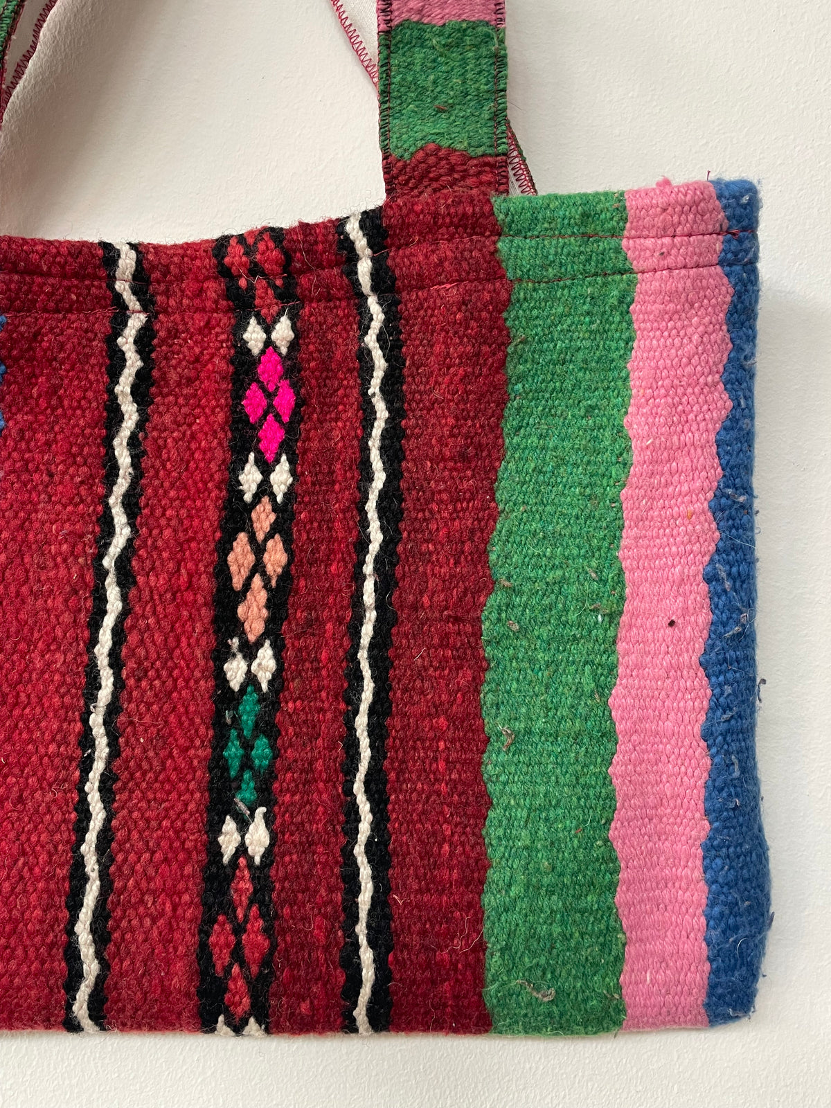 Handgemaakte kleurrijke Berber shopper 38x26