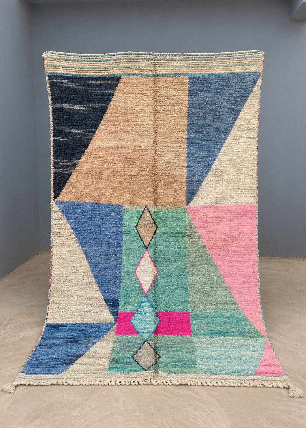 Handgemaakt Berber tapijt – Colour Geometry - 250x145