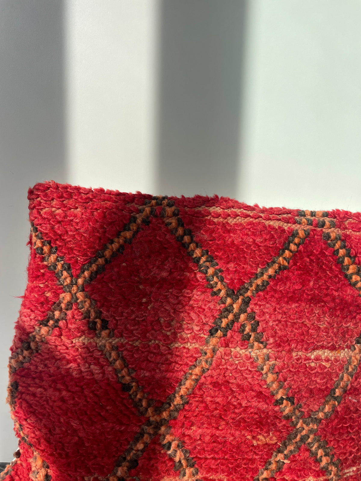 Vintage Marokkaans Berberkussen in warm rood - 44x58