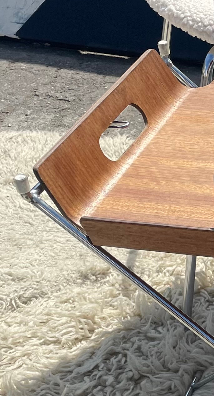 Vintage Inklapbare Dienblad-tafel | Teak & Chroom