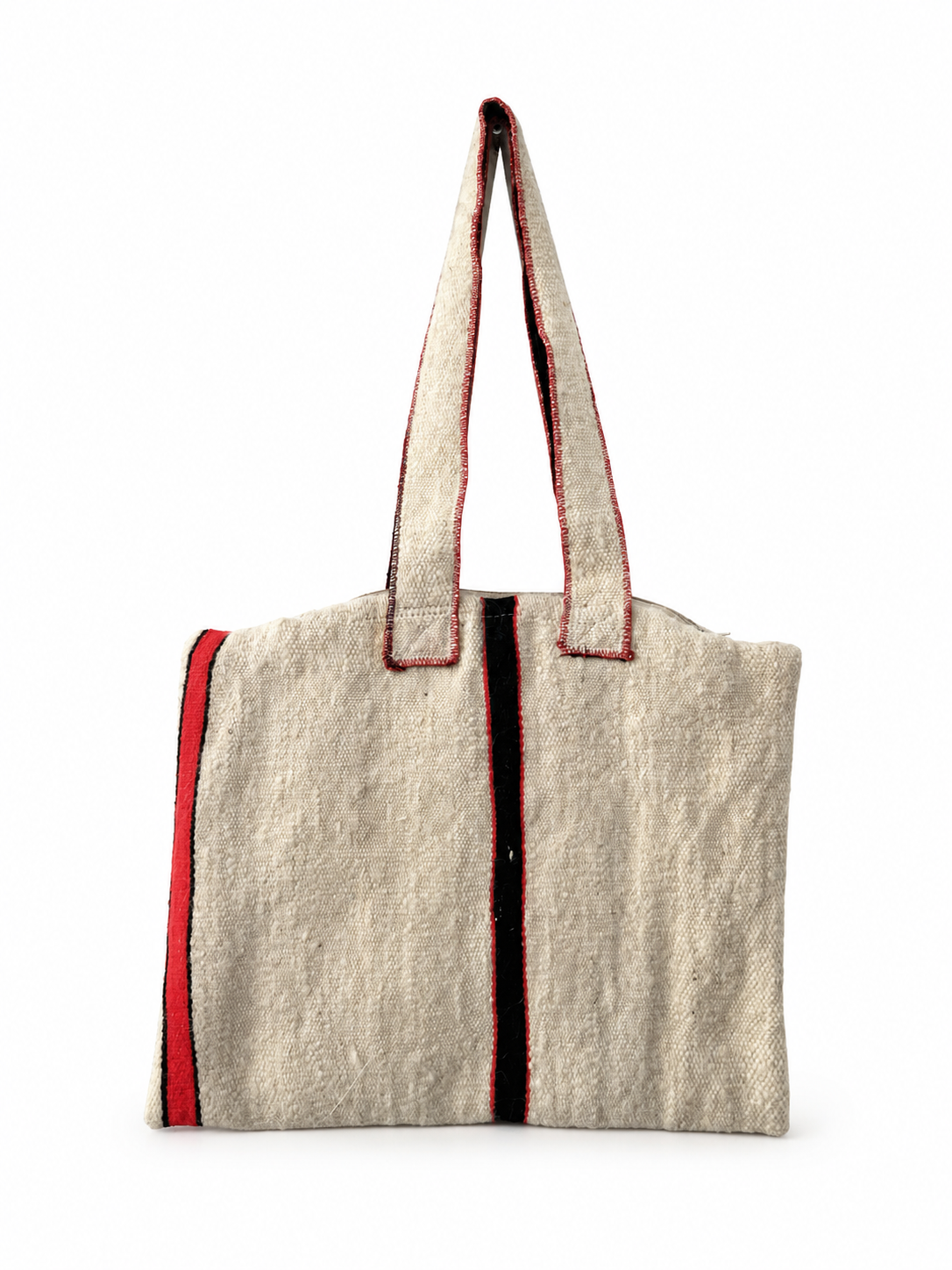 Handgemaakte Berber shopper met oranje-zwart detail 40x35