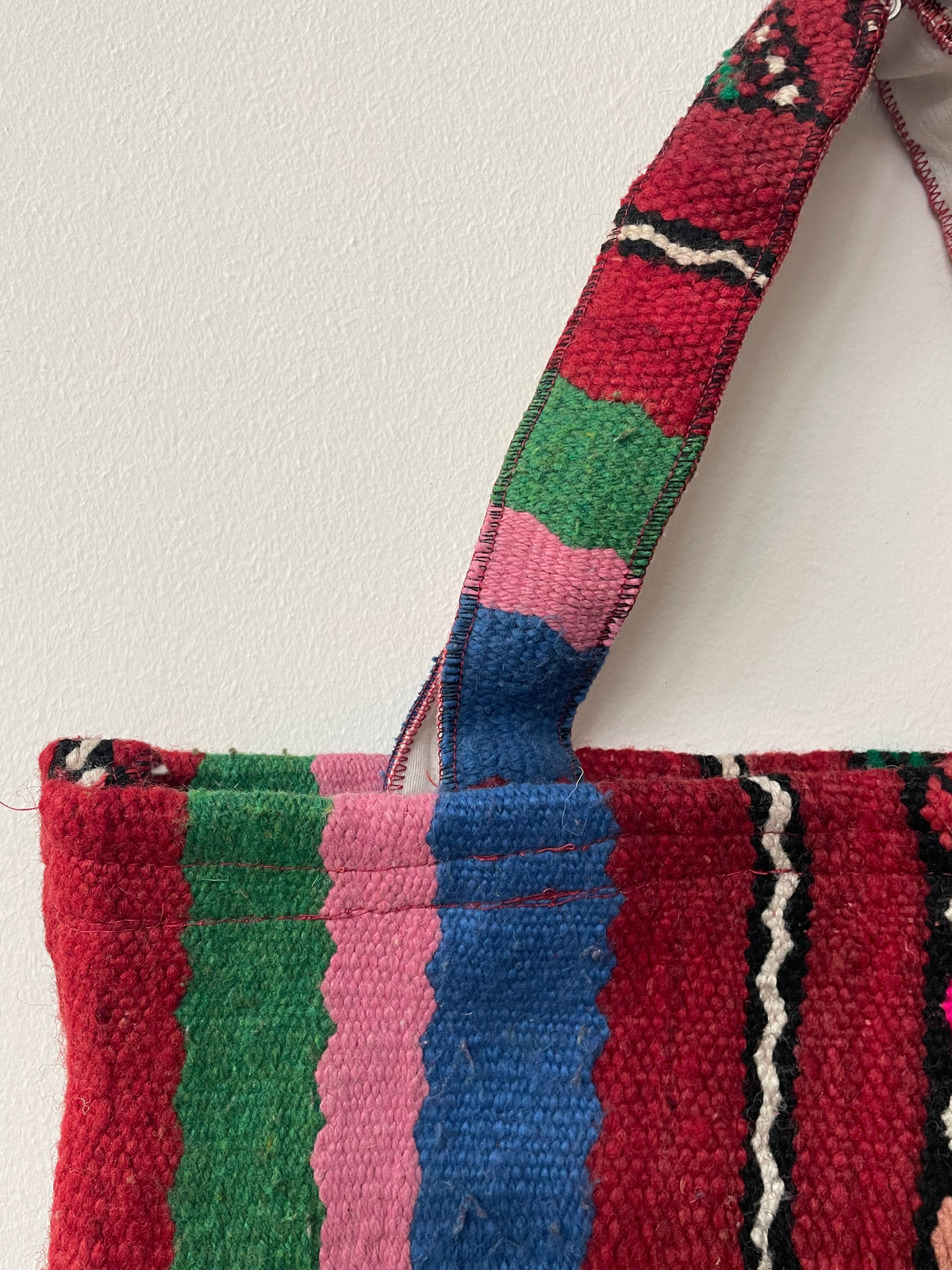Handgemaakte kleurrijke Berber shopper 38x26