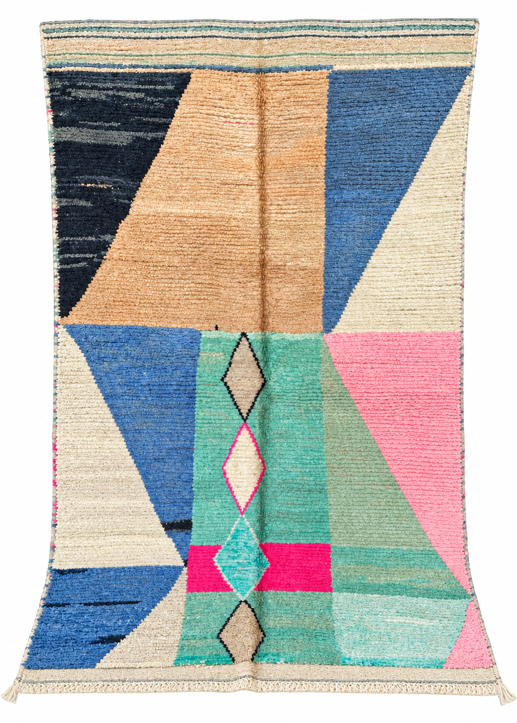 Handgemaakt Berber tapijt – Colour Geometry - 250x145