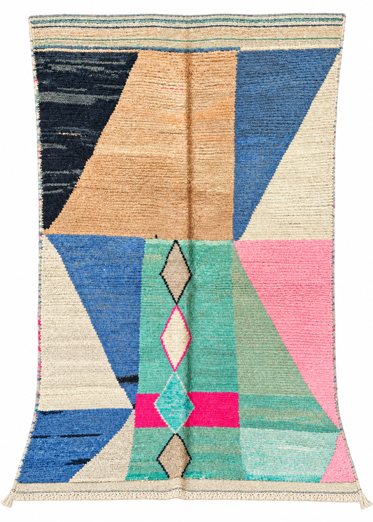 Handgemaakt Berber tapijt – Colour Geometry - 250x145
