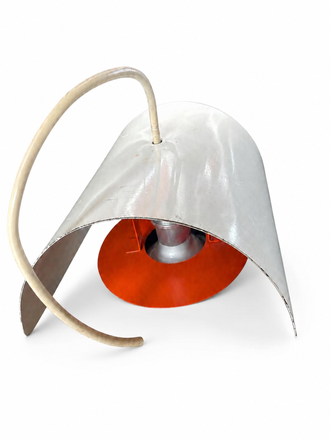 Vintage Space Age wandlamp in crème en rood – jaren 70