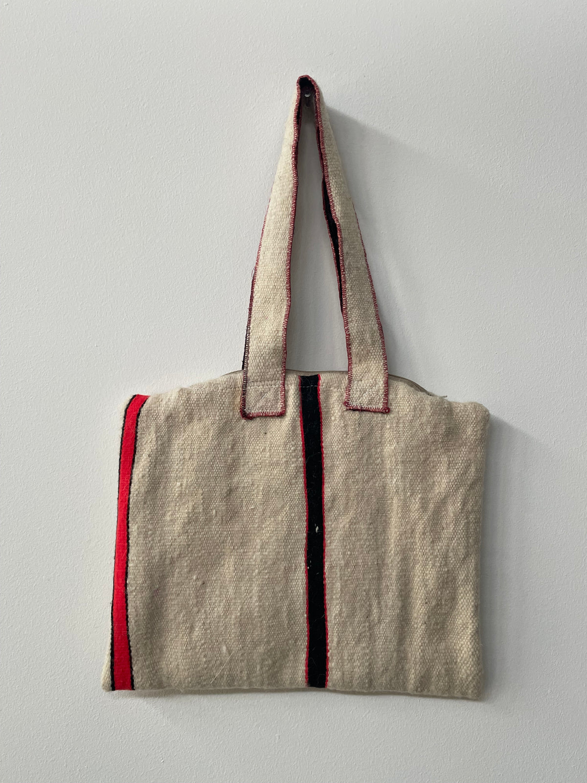 Handgemaakte Berber shopper met oranje-zwart detail 40x35