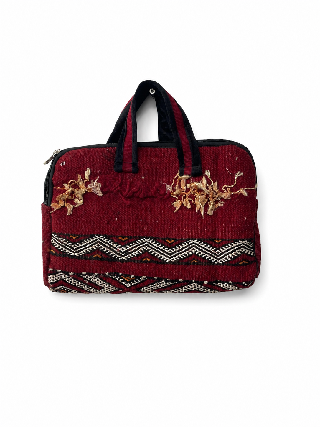 Handgemaakte Marokkaanse tas in bordeaux – 35×25 cm