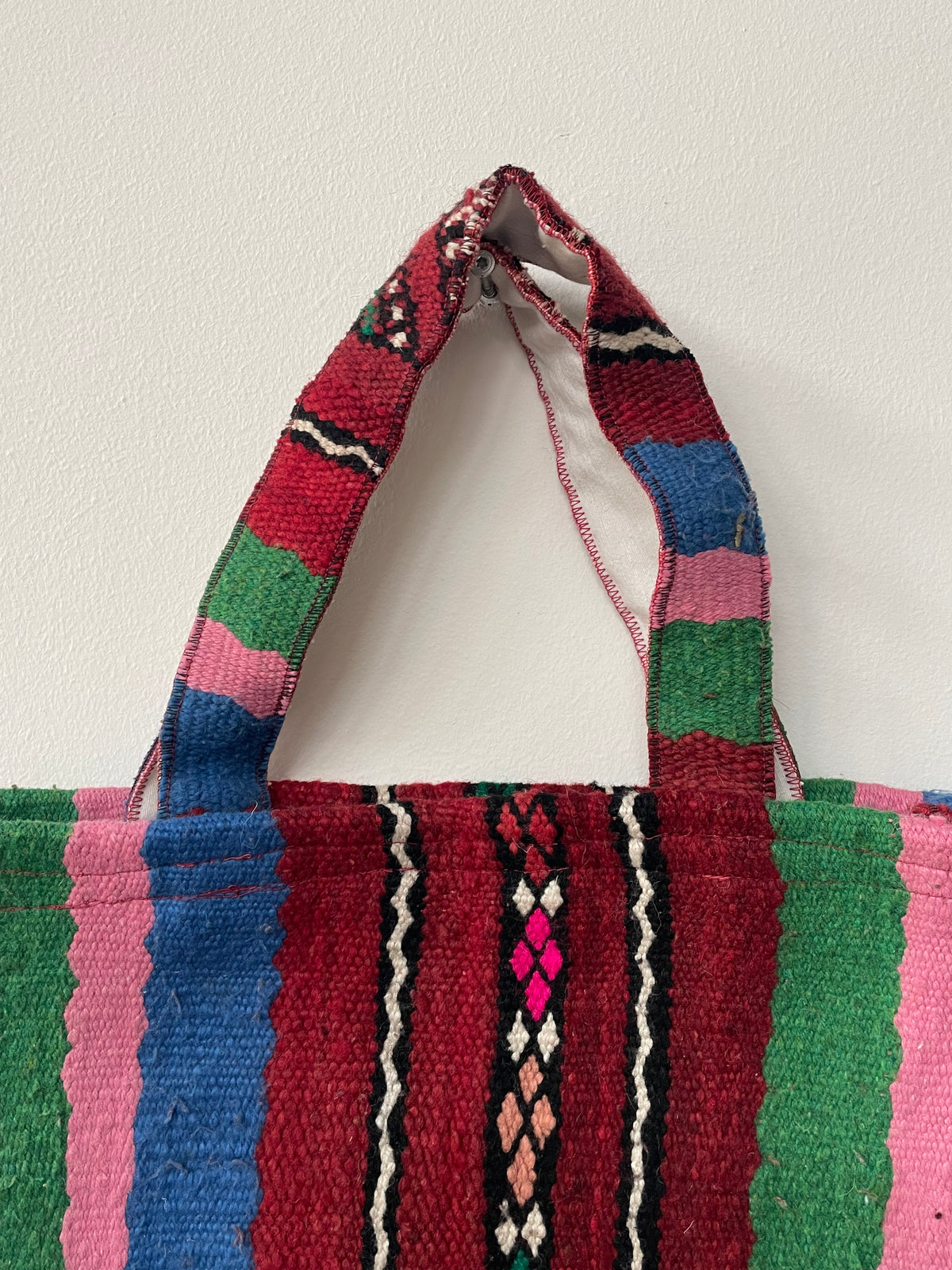 Handgemaakte kleurrijke Berber shopper 38x26