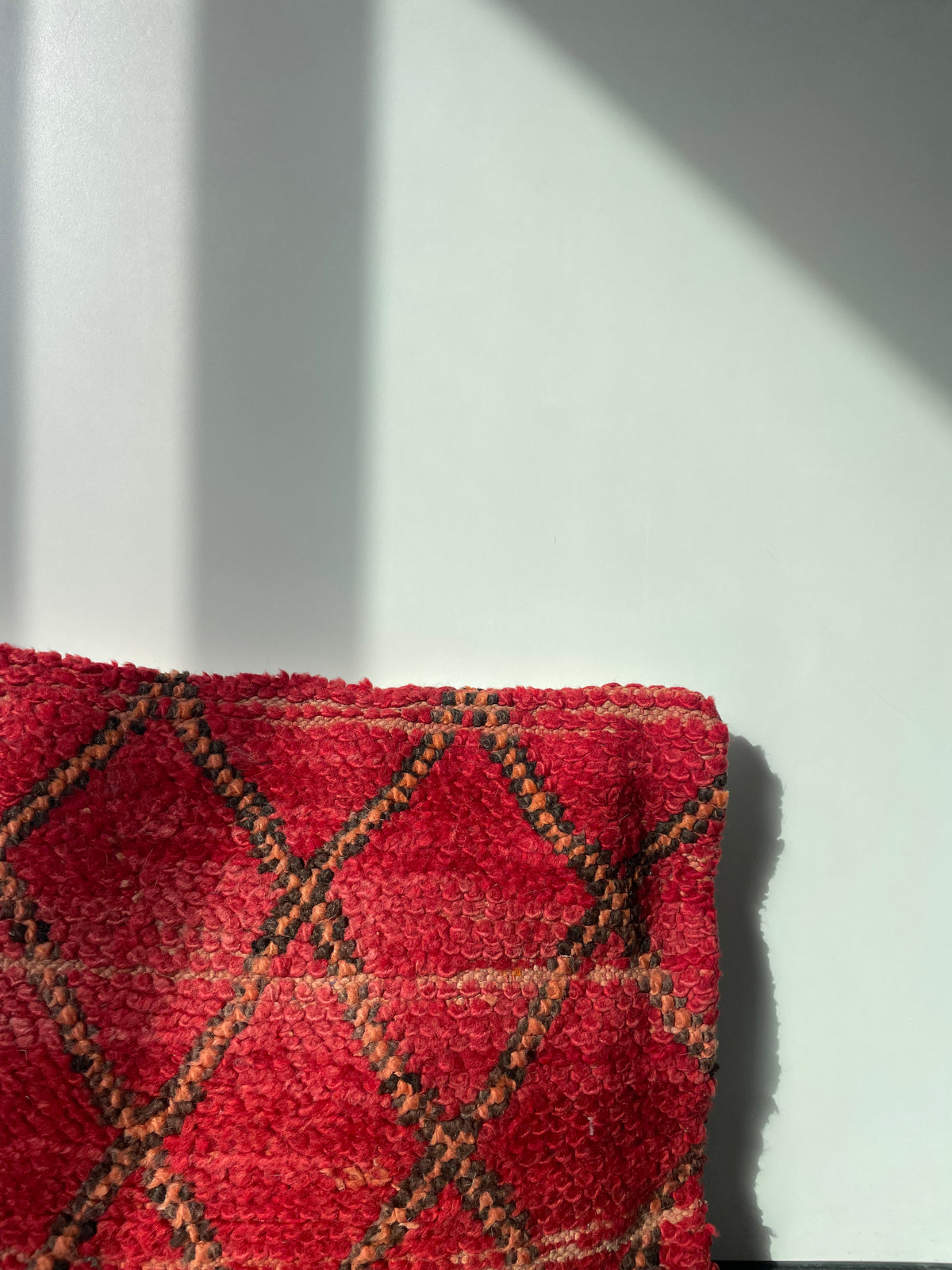 Vintage Marokkaans Berberkussen in warm rood - 44x58