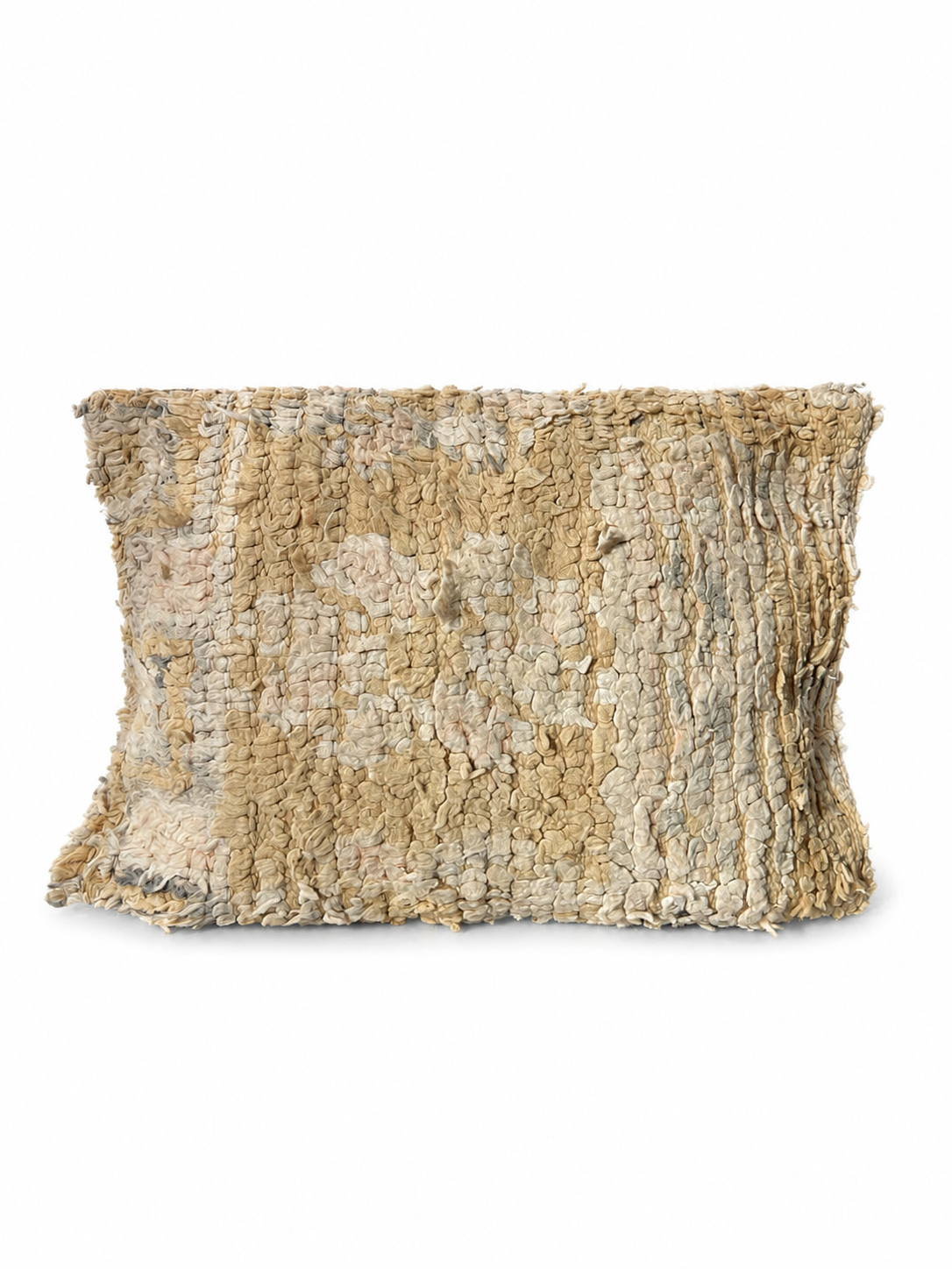 Handgemaakt vintage kussen in naturel tinten - 35x60