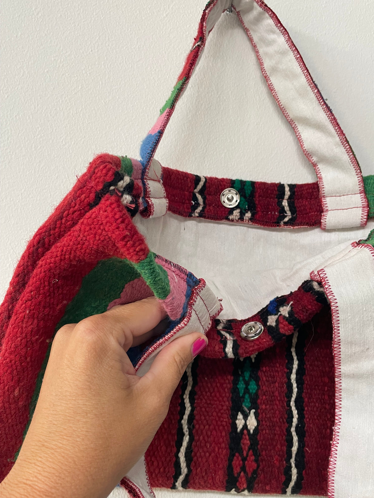 Handgemaakte kleurrijke Berber shopper 38x26