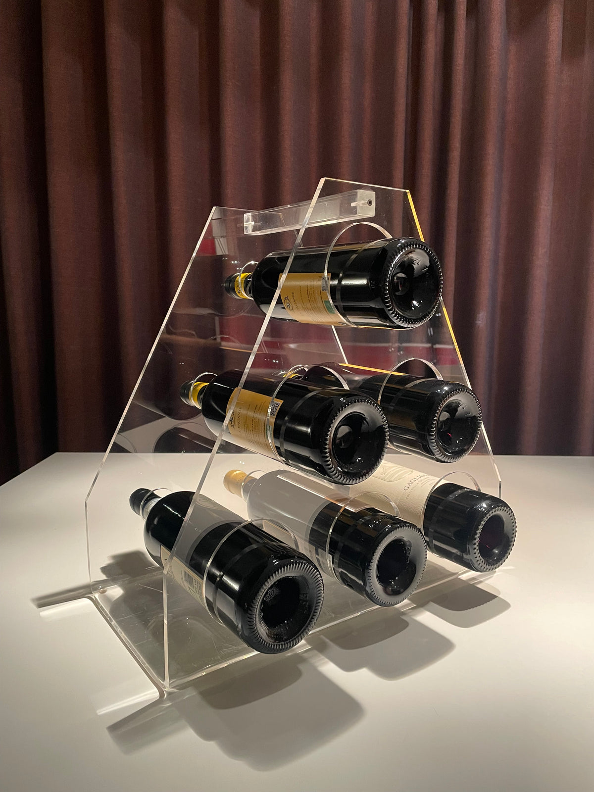 Vintage Lucite wijnrek – 6 flessen – Space Age jaren ’70