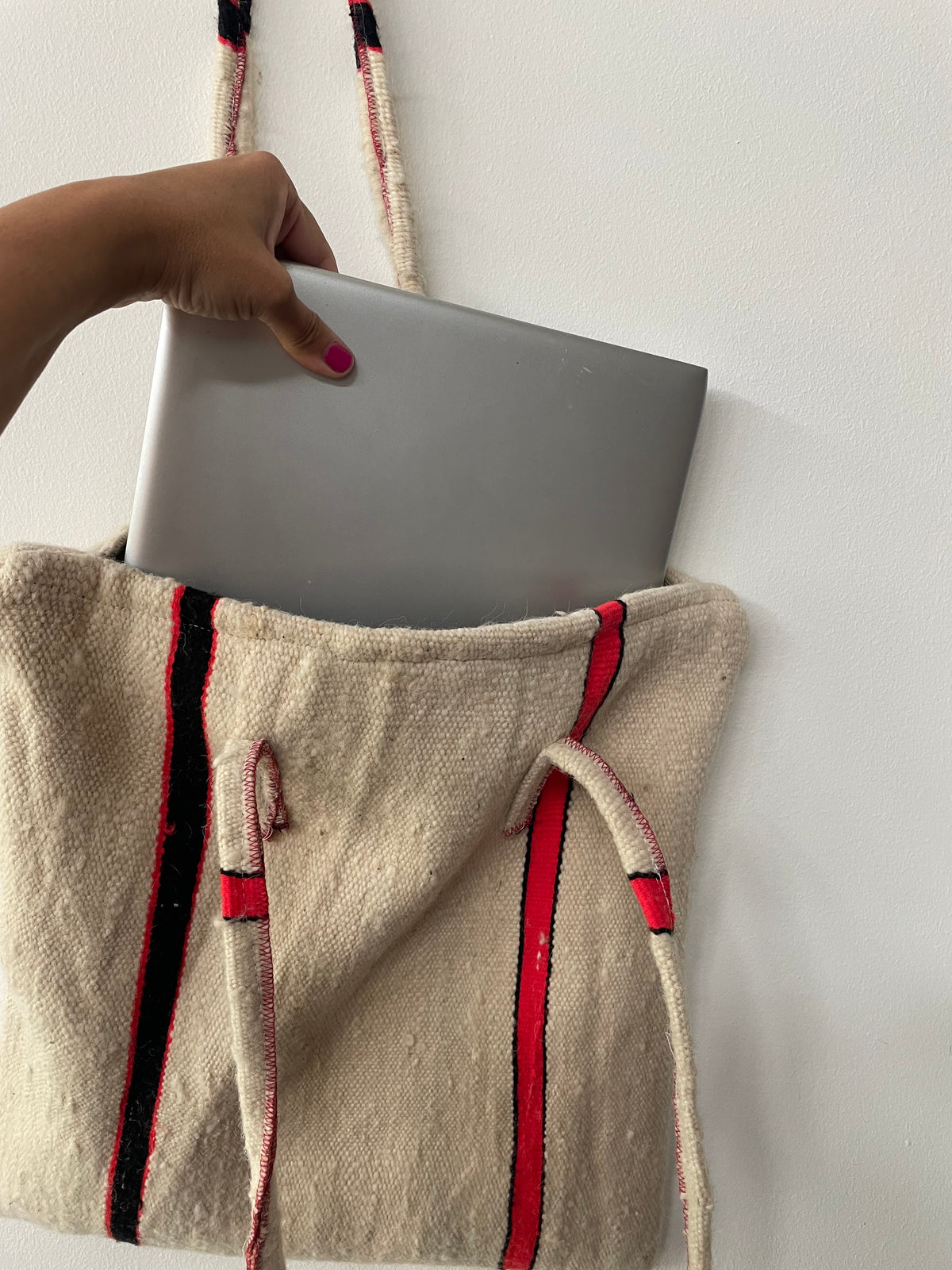 Handgemaakte Berber shopper & computertas 41x41